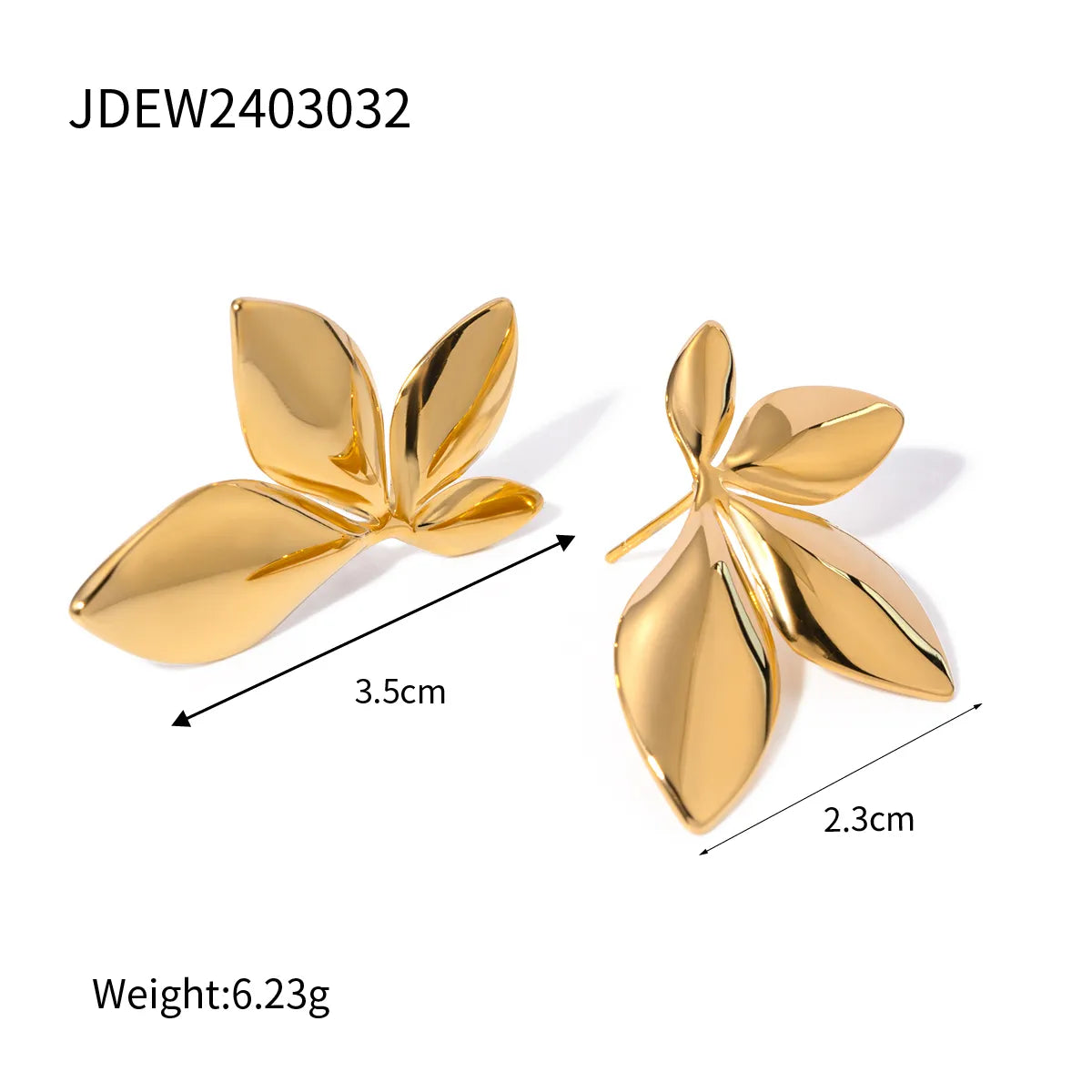Arete dorado de media flor